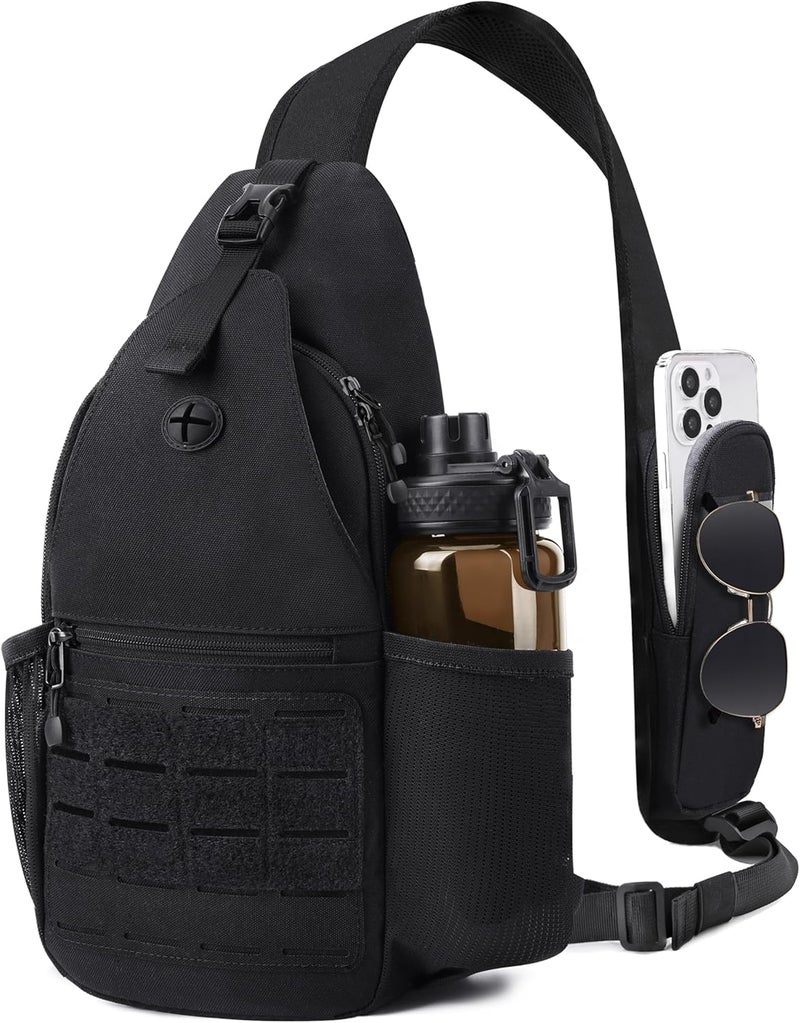 Deyace Mens Sling Bag, Water-Resistant Large Shoulder Bag Small Single Strap Backpack Cross body Bag for Men - Image 1